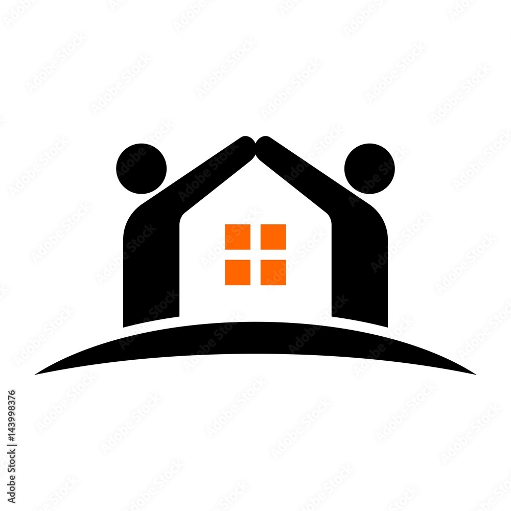 Wall mural house care logo vector.