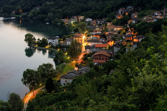 Lights on Dascio, Lombardy, Italy