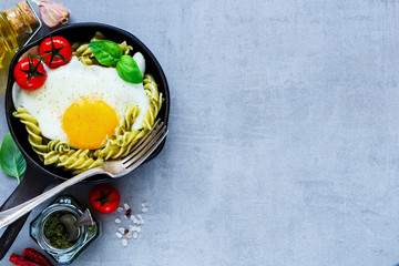 Italian pasta in pan