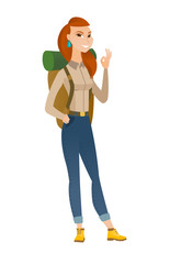 Smiling traveler showing ok sign.