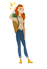 African traveler with lightning over her head.