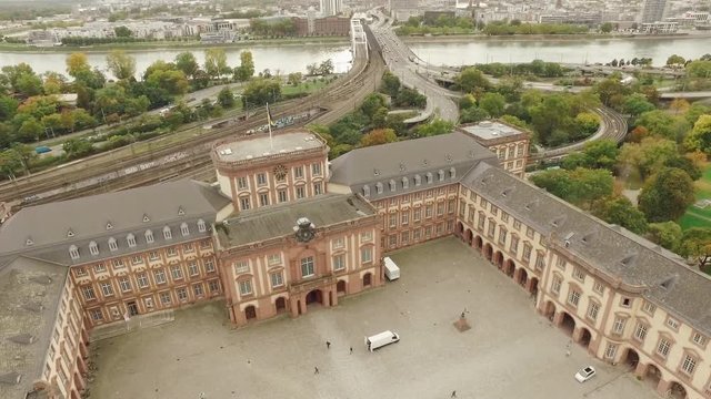 Drone flight over Mannheim University castle
