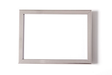Silver picture frame isolated on white background