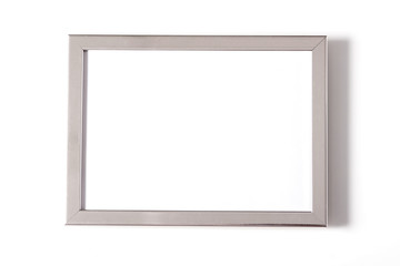 Silver picture frame isolated on white background