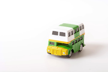 Model of a double decked bus isolated on white
