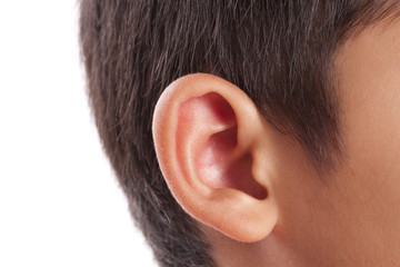 Human ear closeup.