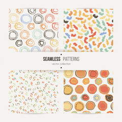 Set of abstract chaotic seamless patterns.