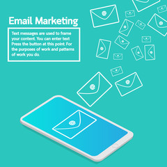 Business concept smartphone sending email marketing