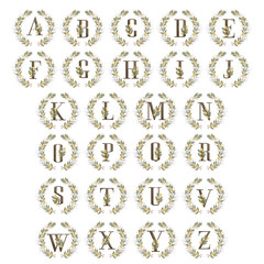 Olive floral with letters