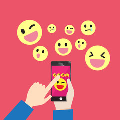 Smartphone communication emoticons message