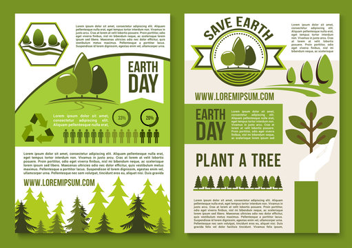 Vector posters or brochure for earth day ecology