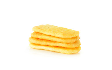 Cracker on white background