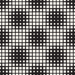 Repeating Rectangle Halftone. Modern Geometric Lattice Texture. Vector Seamless Monochrome Pattern