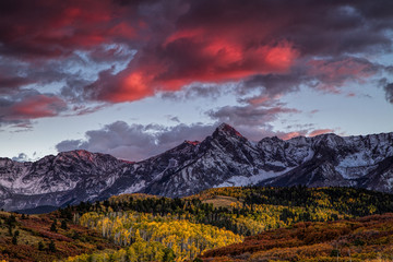 Fiery sunset in Colorado