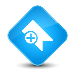 Bookmark icon elegant cyan blue diamond button