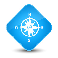 Fototapeta premium Compass icon elegant cyan blue diamond button
