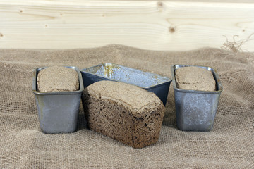 Freshly baked black bread.