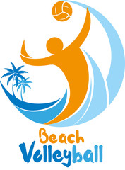 Vector abstract, Beach Volleyball tournament logo event