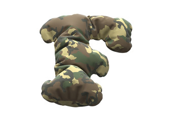 Camouflage fabric font.