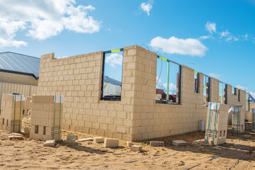 New brick house construction