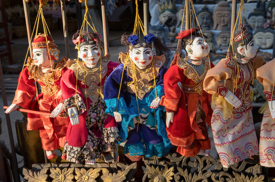 Traditional handicraft puppets souvenir in Mandalay, Myanmar