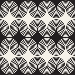 Seamless wavy lines pattern. Repeating vector texture. Stylish stripes background. Contemporary graphics with parallel waves.