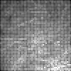black squares of different sizes. abstract background. grunge texture. halftone effect. vector illustration.