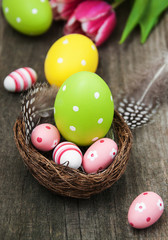 Easter egg in a nest