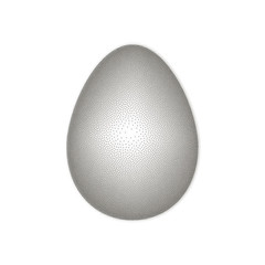 Happy Easter Day. black Easter egg to the point with shadow. stipple effect. white background. vector illustration
