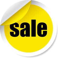 Sale yellow Label, Sign, stickers and symbol.