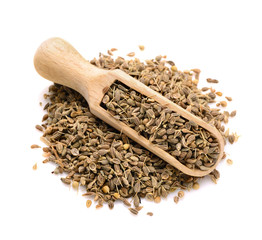dried anise seed in a scoop for spices