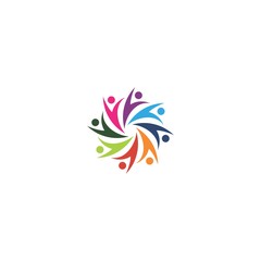 Fototapeta premium ABSTRACT COLORFUL TEAMWORK ICON LOGO
