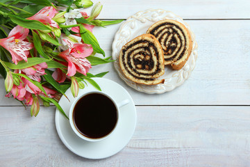 alstroemeria and breakfast