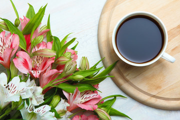 alstroemeria and breakfast