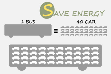 One bus equal 40 car Concept for Save Energy