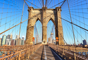 Brooklyn Bridge in New York City.