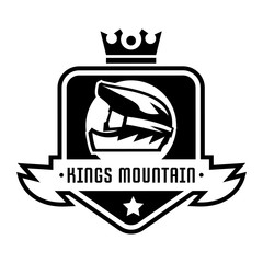 Monochrome logo, mountain bike. Downhill, freeride, extreme sport. Vector illustration.