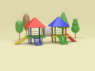 mini playground 3d rendering