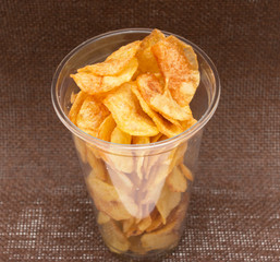 Potato chips in a glass