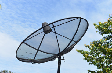 Satellite dish and blue sky