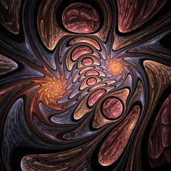 Colorful fractal spirals, digital artwork for creative graphic design