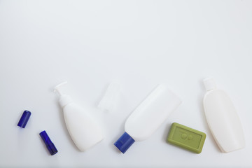 Blank white tube template design mockup set. Copy space