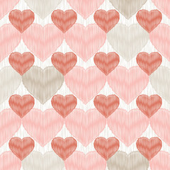 Seamless vector background with decorative hearts. Valentine's day.