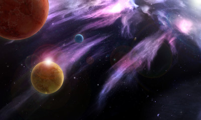 Obraz na płótnie Canvas Планеты в космосе