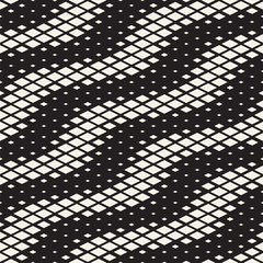 Repeating Rectangle Halftone. Modern Geometric Lattice Texture. Vector Seamless Monochrome Pattern
