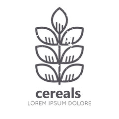 Wheat ear linear style sign