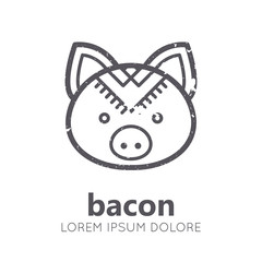 Animal icon with pig