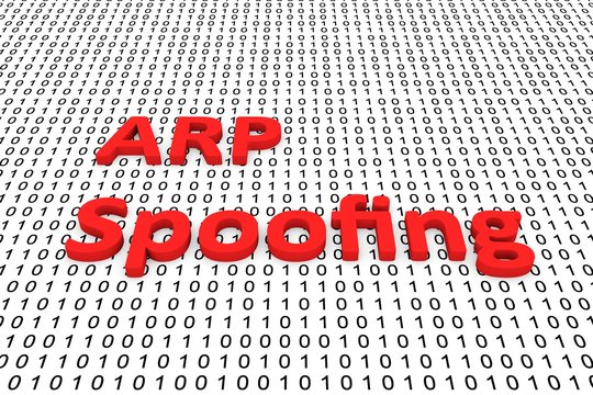 ARP Spoofing as a binary code 3D illustration
