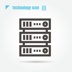 icon technology system Data center  thin line vector illustration sign symbol thin line modern minimalistic flat design vector on white background