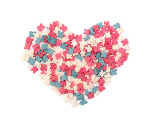 Heart shape from sweets